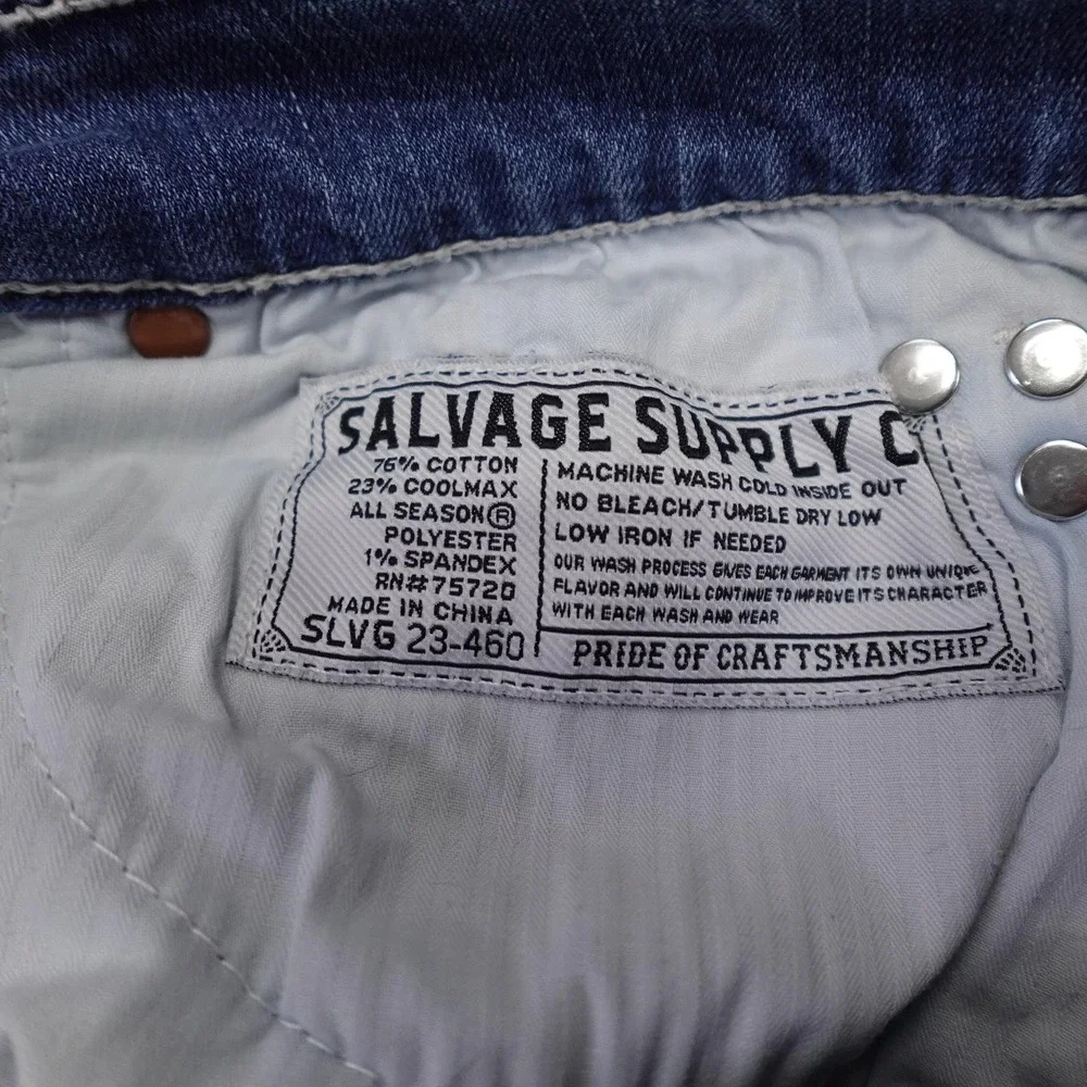 Salvage Supply Company Jeans Mens 34x34 Blue Med Wash Mayhem Straight Stretch